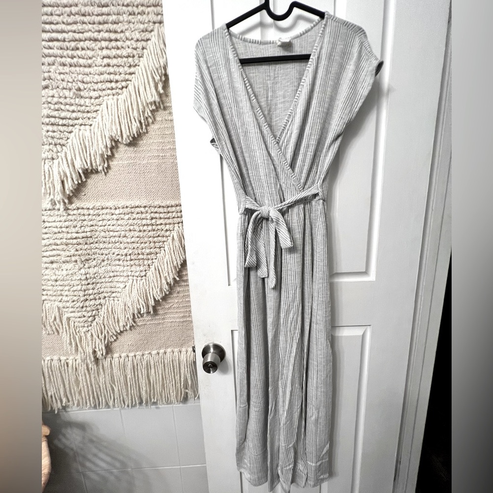White& Gray Stripped JumpSuit
